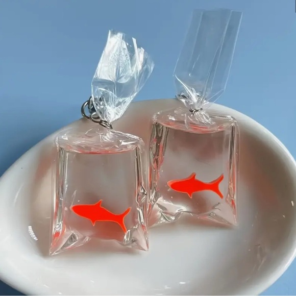Jewelry - 🐠Orange Goldfish Pet in a bag earrings
